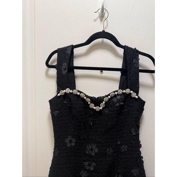 Elliatt Ellouise Embellished Tweed Midi Dress in Black Cocktail size S NWT - Picture 7 of 9